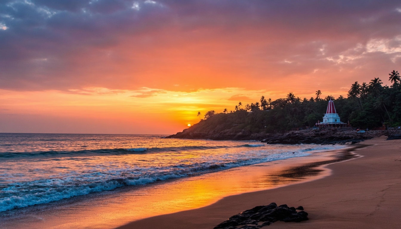 Закат в северном Гоа