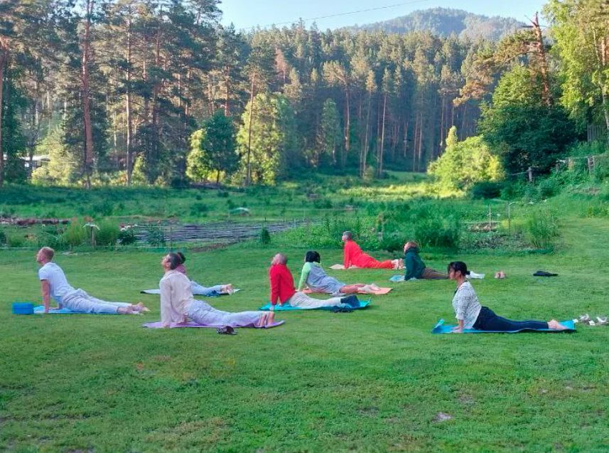 Практика йоги на природе